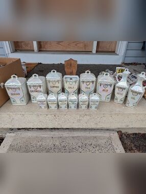 Early 1900s German Lusterware Canister Set